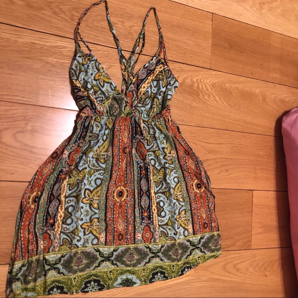 Strappy paisley dress